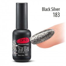 Гель-лак PNB 183 Star Way, Black Silver - UV Gel Polish PNB (8 ml)