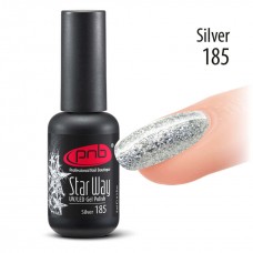 Гель-лак PNB 185 Star Way, Silver- UV Gel Polish PNB (8 ml)